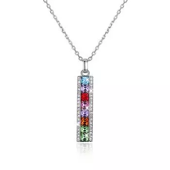 Модное колье в полоску из стерлингового серебра S925