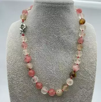 Модное красочное граненое ожерелье из натурального камня 18 дюймов