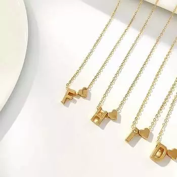 Модное крошечное изящное сердечко с инициалами, персонализированное ожерелье с буквами, ювелирные изделия для женщин X серебряный