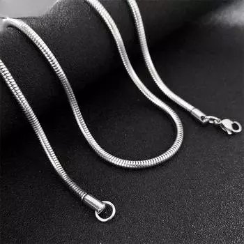 Модное круглое ожерелье-цепочка в виде змеи для женщин и мужчин из нержавеющей стали серебряного цвета, модные аксессуары, звенья ожерелья, ювелирные изделия 1.2