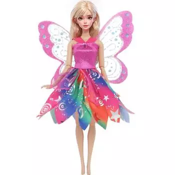 Модное кукольное платье с крыльями, сказочное мини-платье, розовая одежда для куклы Барби 11,5 , детские игрушки, аксессуары