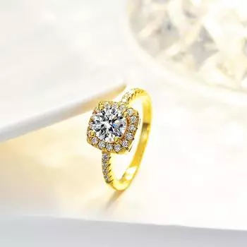 Модное квадратное кольцо с настоящим муассанитом и бриллиантом, чистое серебро S925, позолота 18 карат для женщин, ювелирные изделия, свадебный подарок 9