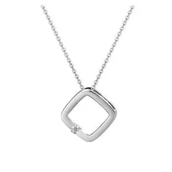 Модное квадратное ожерелье с муассанитом и бриллиантом Love, кулон для женщин и девочек, стерлинговое серебро 925 пробы, подарок для влюбленных, ювелирные украшения
