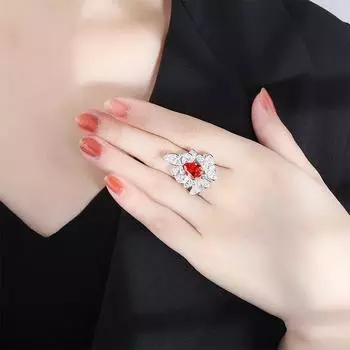 Модное легкое роскошное кольцо-сокровище цвета Параиба в форме капли воды, женское сияющее цветное цирконие с бриллиантами, открытое кольцо