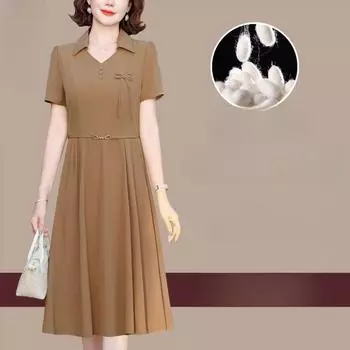 Модное летнее платье в китайском стиле, дышащее, удобное, с короткими рукавами, для женщин, стройнящее и молодое XL красный