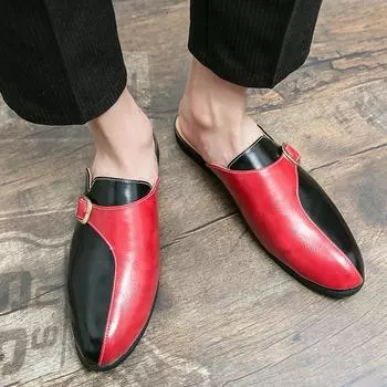 Модное лето. Дизайн сплайсинга модного бренда. Мужские тапочки Baotou. Домашняя обувь на плоской подошве. Лоферы. Мужская повседневная обувь из натуральной кожи. 38