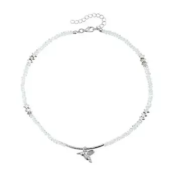 Модное минималистичное ожерелье с подвеской в виде птицы, регулируемая цепочка, легкая цепочка для ключицы для женщин, модное ювелирное украшение в подарок белый