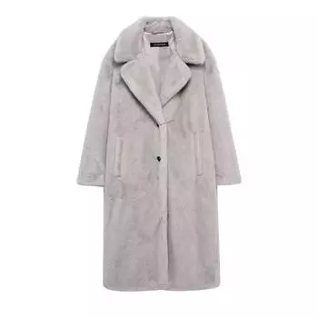 Модное многоцветное шерстяное пальто с эффектом искусственного меха 2025 года, новинка весны и осени D6225 XS чёрный