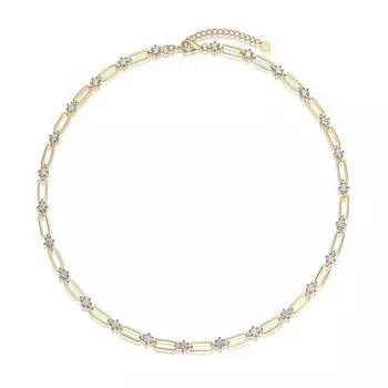 Модное многослойное ожерелье из серебра 925 пробы для женщин, универсальная осенне-зимняя цепочка с муассанитом, цепочка на ключицу с возвратом ветра