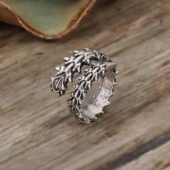 Модное мужское евроамериканское кольцо из сплава в стиле ретро с геометрическим принтом на позвоночник, регулируемое кольцо, ювелирное изделие на Хэллоуин, подарок для вечеринки adjustable