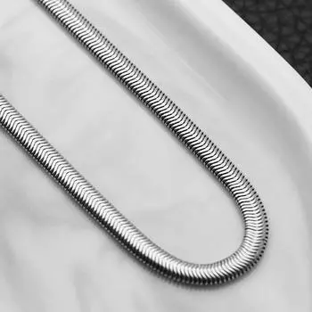 Модное мужское ожерелье, ожерелье из титановой стали с плоским хрящом, позолоченная цепочка из нержавеющей стали 50cm