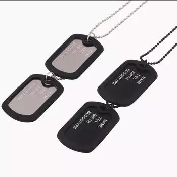 Модные собачьи жетоны для хозяев и домашних животных, мужское ожерелье с подвеской чёрный