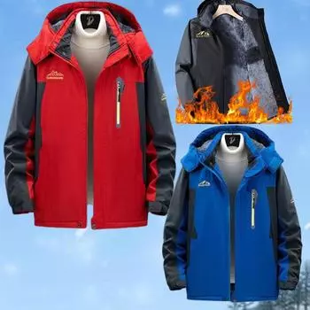 Модное мужское плюшевое водонепроницаемое пальто большого размера 5XL с капюшоном, мужское повседневное свободное комфортное флисовое теплое высококачественное уличное пальто L чёрный