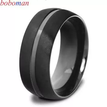 Модное мужское простое кольцо из нержавеющей стали, матовое кольцо 2019, люксовый бренд, мужское черное дуговое скраб, дизайнерские мужские украшения 10