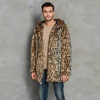 Модное мужское теплое толстое пальто, куртка из искусственной верхней одежды, кардиган, пальто XXL кофейный