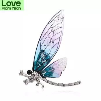 Модное насекомое ретро капельное масло стрекоза корсаж стразы пчела женская брошь хрустальная булавка женские аксессуары