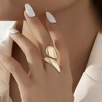Модное нерегулярное открытое кольцо для женщин золотой
