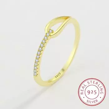 Модное нерегулярное полое кольцо для женщин, настоящее серебро S925, серебро 14 карат, золото, циркон, геометрический подарок на день рождения, ювелирные изделия 6 серебряный