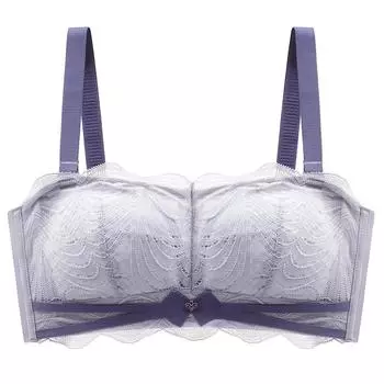 Модное нижнее белье без следов, женский бюстгальтер без стального кольца, маленькая грудь, сборка, глянцевый бесшовный бюстгальтер 34/75B синий