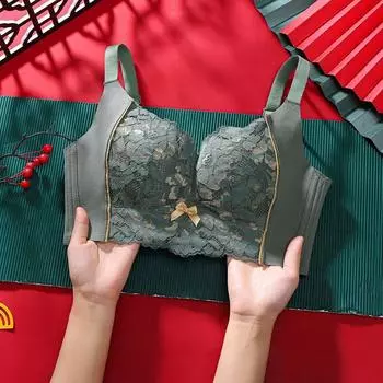 модное нижнее белье большого размера, тонкая регулировка чашек, маленькая грудь, утолщенный бюстгальтер, кружевной вышитый бюстгальтер. 70A красный