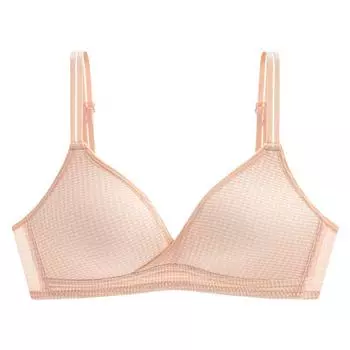 Модное нижнее белье для девочек, онлайн-версия, многоэлементное студенческое нижнее белье в клетку, анти-легкий бюстгальтер с треугольными чашками на груди 70 серый