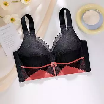 Модное нижнее белье для женщин, регулируемое, собирает и закрывает грудь, бюстгальтер с защитой от провисания, полная чашечка. 34/75C чёрный