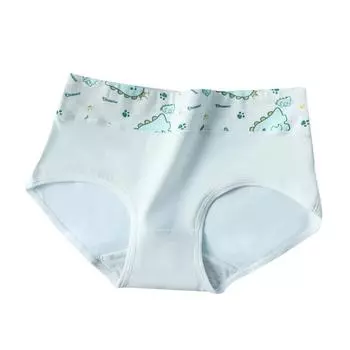 Модное нижнее белье с высокой талией и принтом, нижнее белье из чистого хлопка, женские треугольные брюки, бесшовное и дышащее нижнее белье M
