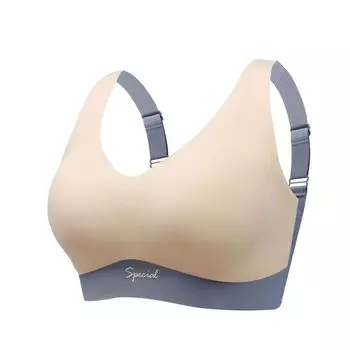 модное нижнее белье Traceless для женщин большого размера без стального ободка, тонкие фасоны собирают и закрывают под грудью, антипровисающий чехол для бюстгальтера 75B чёрный