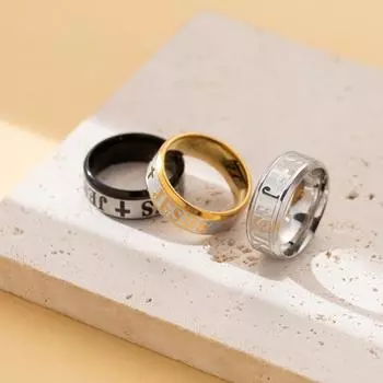 Модное новое креативное многоцветное кольцо JESUS, винтажное универсальное кольцо из титановой стали для уличного аукциона, парное кольцо, обручальное кольцо No. 6 золотой