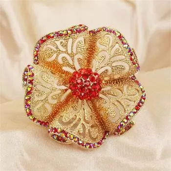 Модное новое преувеличенное трехмерное полое циркониевое кольцо с цветком, благородный темперамент, ретро-ювелирные украшения, кольца с цветами resizable