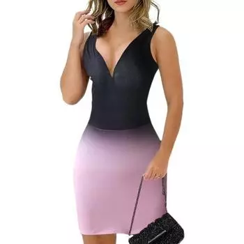 Модное очаровательное платье мини до колена в обтяжку с застежкой-молнией для вечеринки, можно стирать, плотно прилегает к талии S
