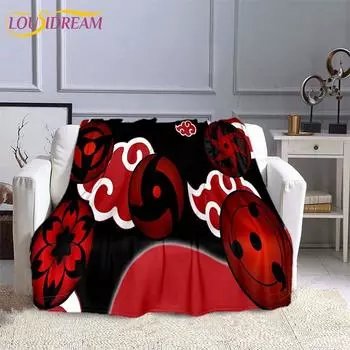 Модное одеяло Наруто, фланелевое одеяло в стиле аниме, мягкое одеяло с 3D принтом, мультяшное покрывало, диван, дорожное детское одеяло для кемпинга 75x90cm