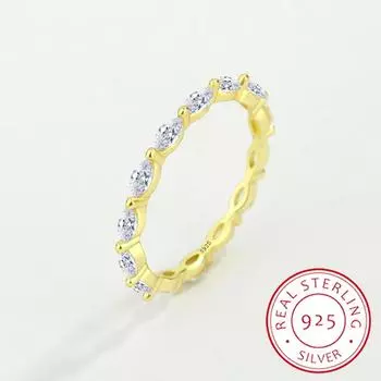 Модное однорядное овальное кольцо из золота 18 карат с маленьким бриллиантом для женщин, кристалл, натуральное серебро, обручальные украшения, свадебные украшения 6 золотой