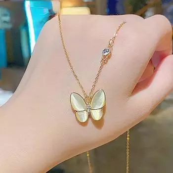 Модное опаловое ожерелье-бабочка для женщин, дизайн, модный тренд, цепочка на ключицы, простые свадебные украшения