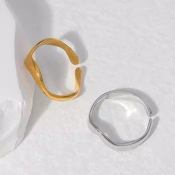 Модное открытое кольцо из титановой стали для женщин