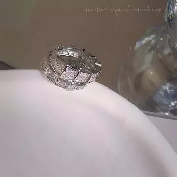 «Модное открытое кольцо»: Шикарный дизайн для женщин, модные украшения для указательного пальца. Micro-diamond snake ring