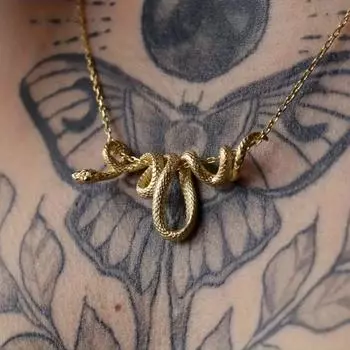 Модное ожерелье-цепочка для вечеринки, уникальный идеальный подарок на день рождения, подвеска в виде панк-змеи с авангардным дизайном для него, золотисто-серебристые ювелирные изделия для мужчин золотистый