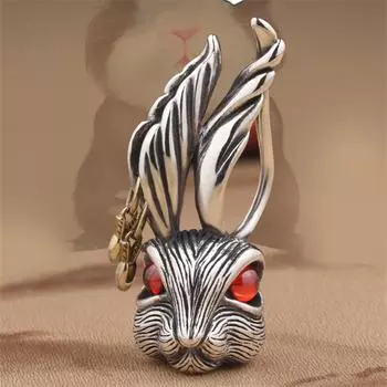 Модное ожерелье-цепочка из стерлингового серебра 925 пробы для мужчин, ювелирные изделия в стиле ретро, подвеска в виде кролика со знаком зодиака, женское индивидуальное длинное ожерелье-свитер