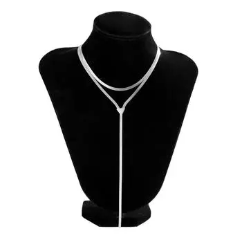 Модное ожерелье, цепочка на ключицу, женское ожерелье в подарок One Size
