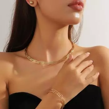 Модное ожерелье-гвоздик для женского комплекта ювелирных изделий золотой