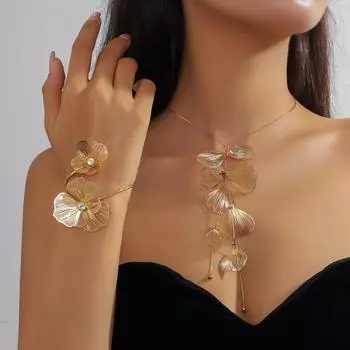 Модное ожерелье-гвоздик для женского комплекта ювелирных изделий золотой