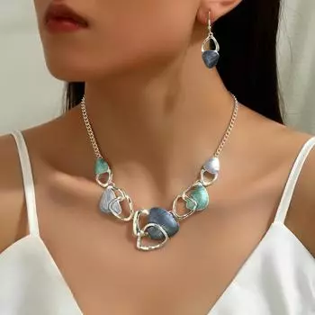 Модное ожерелье-гвоздик для женского комплекта ювелирных изделий синий