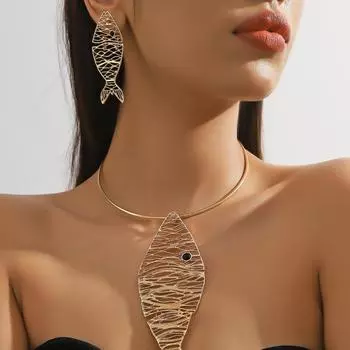 Модное ожерелье-гвоздик для женского комплекта ювелирных изделий золотой