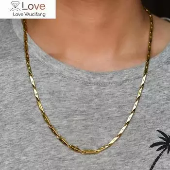 Модное ожерелье из бамбука из нержавеющей стали шириной 3 мм, высококачественное золотое и серебряное ожерелье из нержавеющей стали для мужчин, ювелирные изделия из цепочки 51cm 20 inch