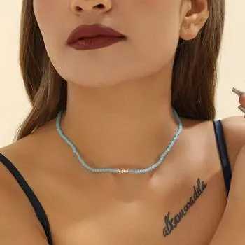 Модное ожерелье из бисера и кристаллов, женское регулируемое ожерелье из бисера, бижутерия, подарок на вечеринку