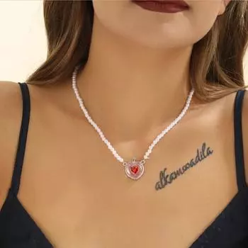 Модное ожерелье из искусственного жемчуга с розовым цирконием, регулируемое ожерелье с подвеской в виде жемчужины, женские ювелирные изделия, подарок