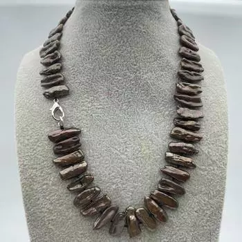 Модное ожерелье из натурального черного жемчуга Пипа