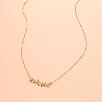 Модное ожерелье из нержавеющей стали с английскими буквами для девочки, ожерелье с цепочкой на ключицу золотой