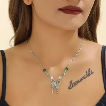 Модное ожерелье из плетеной веревки с бабочкой, жемчужный цветочный дизайн, дамское ожерелье для вечеринки, подарок