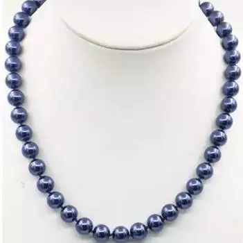 Модное ожерелье из синего южного жемчуга 10 мм